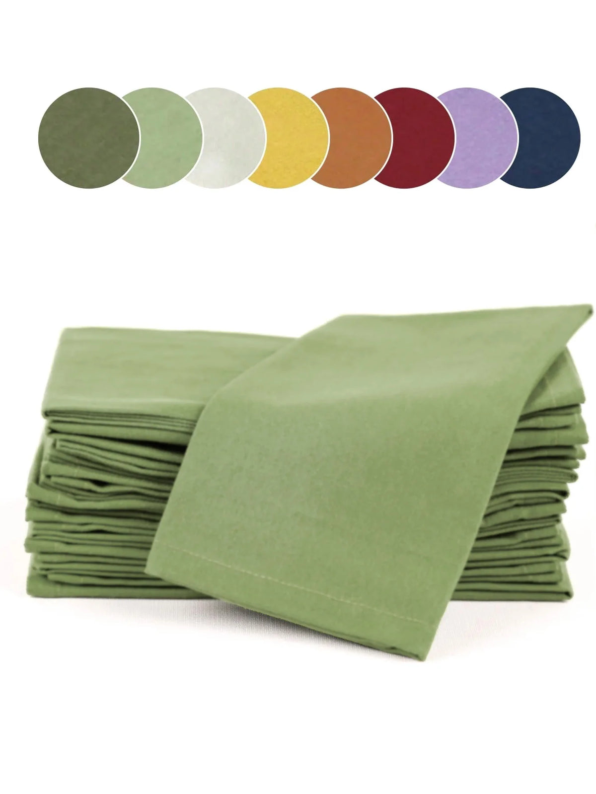 serviettes polyestères classiques uni vert olive marron violet bleu marine 40x40cm réutilisables maison restaurant