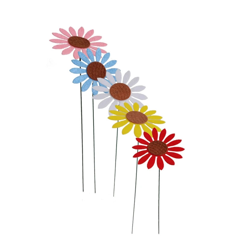 décorations extérieures fleurs artificielles marguerites couleurs variées moderne minimaliste jardin patio