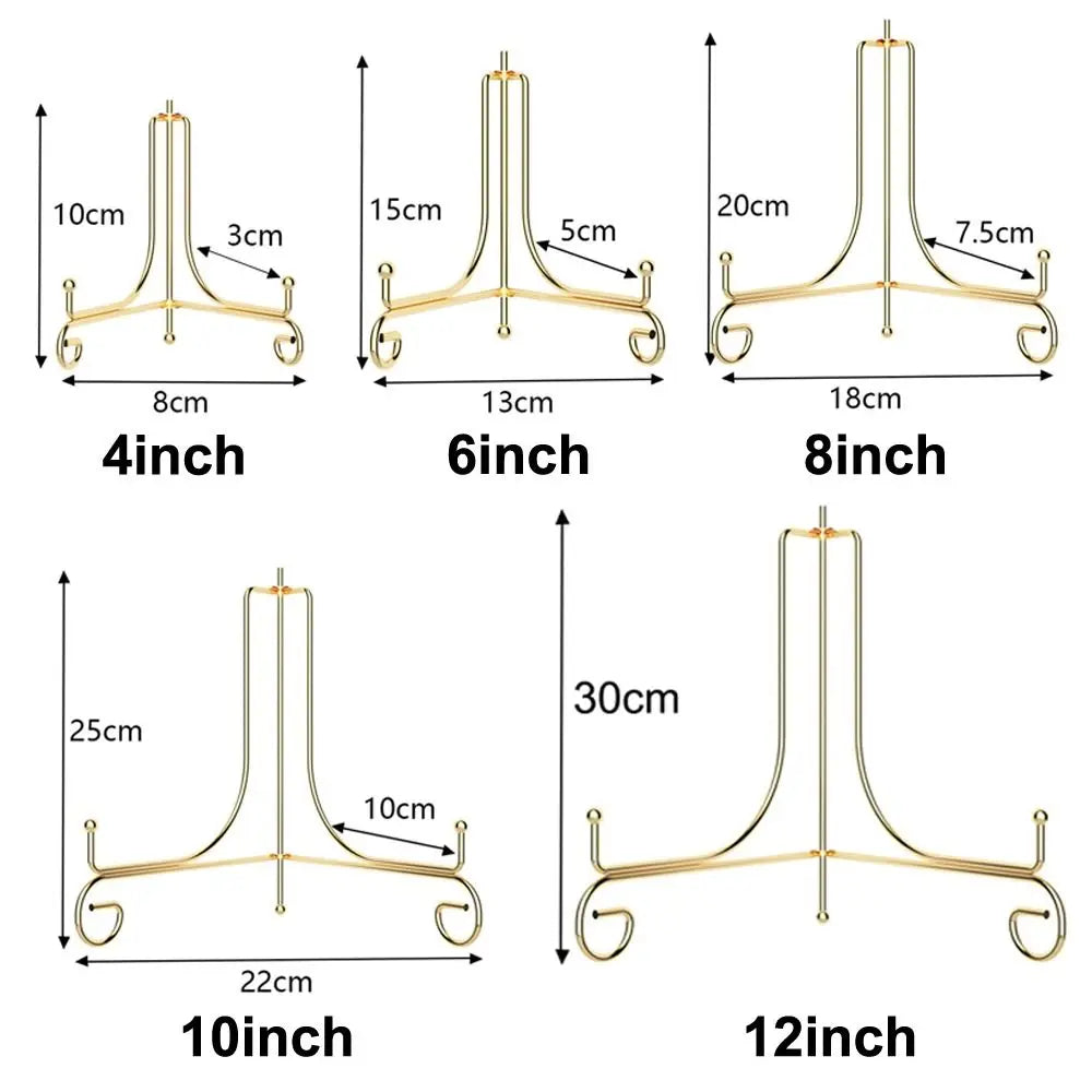 supports assiettes réutilisables or argent modernes clips élégants 10 12 cm