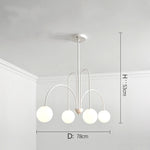 lustre moderne rouge noir doré sphères blanches opaques suspension salon chambre
