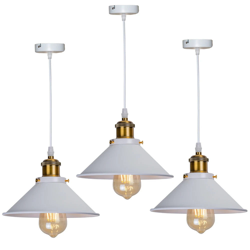 lampe suspendue industrielle conique noire dorée éclairage salon chambre éclairage intérieur E27 adaptable