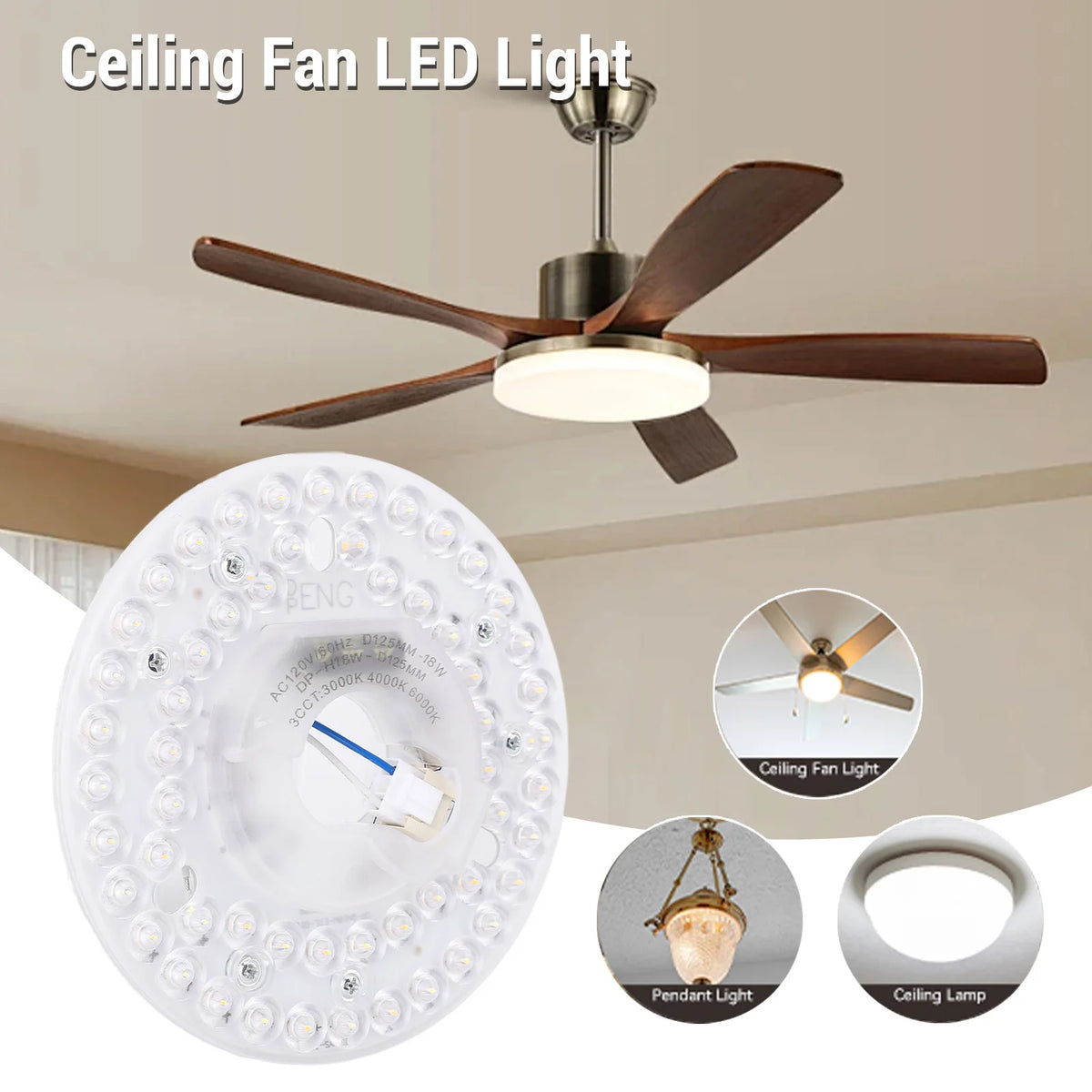 lampe led blanc moderne 125mm 18w cct 3000k 4000k 6000k variable opacity