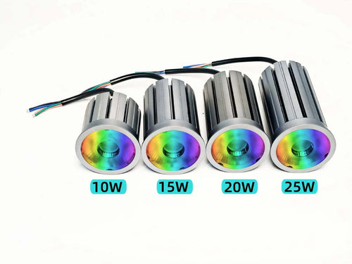projecteur led spot argenté rgbw fils pwm moderne câble noir certifications rohs fcc
