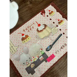 tapis table dessin animé kawaii noël mignon dessert clips beige rouge marron coton polyester
