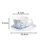 tasse céramique porcelaine ange feuilles rose blanc classique théière soucoupe couvercle