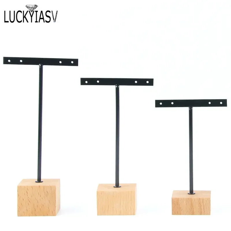 présentoir bijoux barre velours métal inoxydable boucles d'oreilles clips strass moderne élégant argent bleu