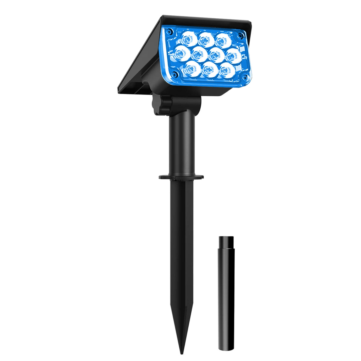 projecteur solaire led noir moderne ip65 étanche autonomes vacances jardin extérieur contemporain