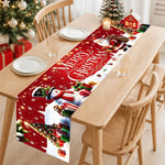 tableau noel père noel bonhomme neige sapin cadeaux flocons merry christmas rouge blanc vert