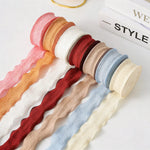 rubans plissés opaques polyester jute couleur unie rose beige rouge bleu noir vert orange