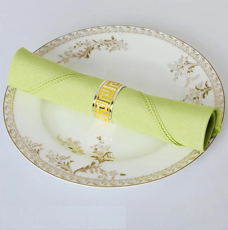 serviette table polyester unie bordure dentelle classique mariage décoration restaurant