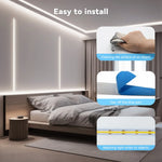 ruban led bleu blanc moderne adhésif toucher intensité variable chambre décoration noël minimaliste