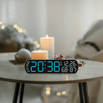 horloge numérique moderne affichage LED noir vert blanc calendrier automatique nocturne
