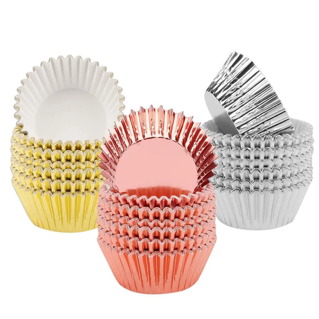 moules muffins papier argent doré rosegold jaune rilles brillants decoratifs festifs gâteau