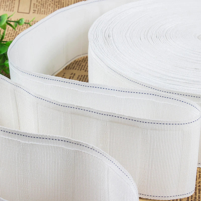 ruban coton blanc rayures fin classique rideau maison 5mètres longueur bricolage