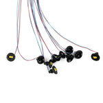 résistances électriques noires bleues câbles multicolores bandes colorées opaques standard