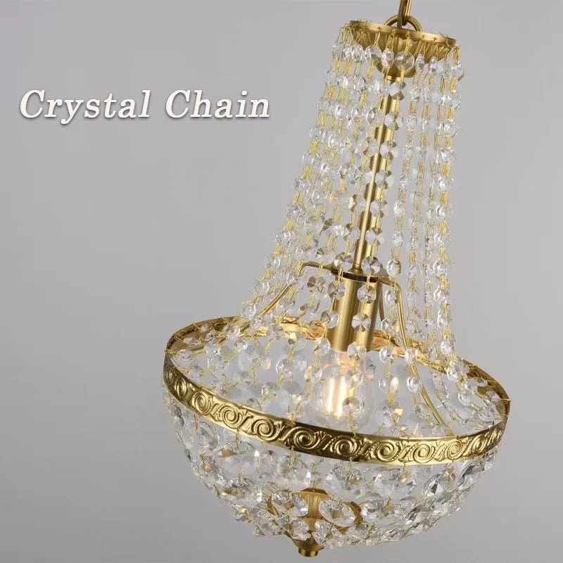lustre suspendu cristal doré classique baroque salon restaurant chambre exposition