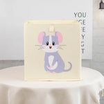 boîtes rangement pliables animaux dessin animé beige clair moderne enfant poignées léopard singe ours
