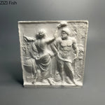 décoration statue plâtre hercule antique relief classique figures humaines texture vintage blanc gris