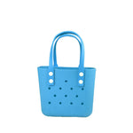 sac main vert jaune bleu perforé autocollants poignées détachables réutilisable respectueux environnement moderne casual