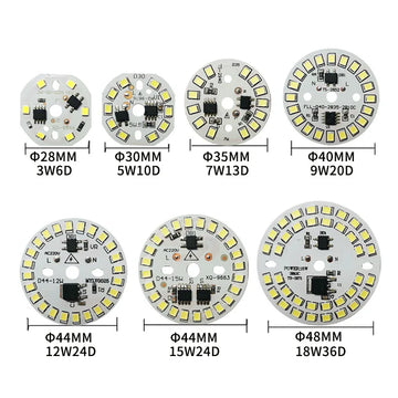plaque led circulaire moderne blanc rgb diodes haute tension module éclairage intérieur décoration maison