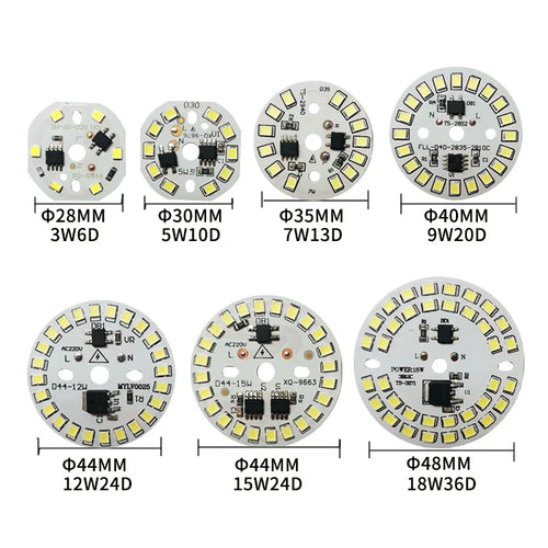 plaque led circulaire moderne blanc rgb diodes haute tension module éclairage intérieur décoration maison