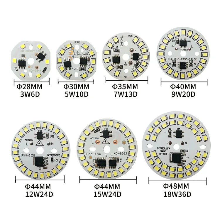 plaque led circulaire moderne blanc rgb diodes haute tension module éclairage intérieur décoration maison