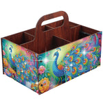 boîtes rangement multicolores imprimées florales animaux oiseaux moderne poignées bois