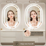 miroir led ovale moderne anti buée éclairé murale contemporain