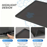 tapis sol moderne silicone hexagonal noir 94cm 56cm imperméable cuisine évier
