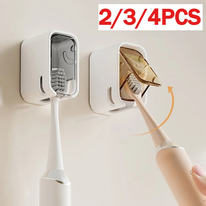 porte brosses dents blanc moderne adhésif sans perforetion anti poussière pièces transparent salon bain