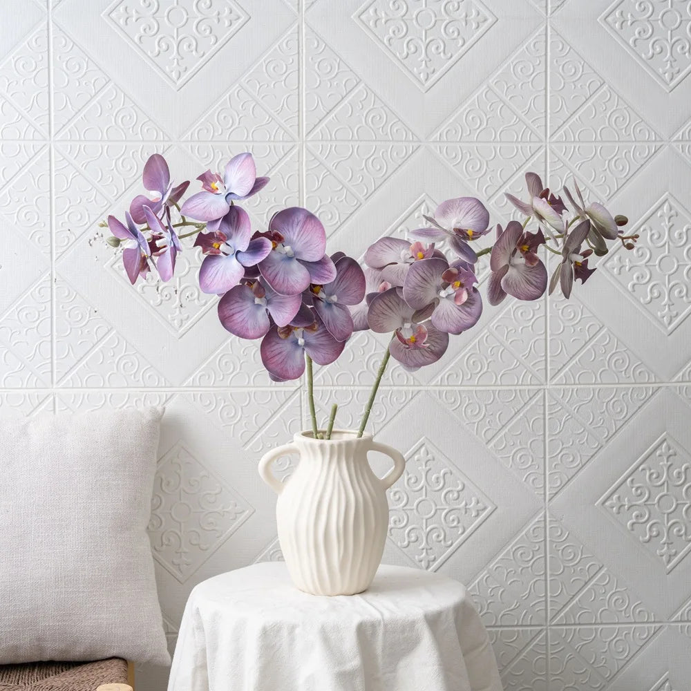 Orchidées artificielles blanches violettes décoration intérieure mariage anniversaire moderne minimaliste