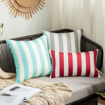 housse coussin extérieur imperméable polyester coton moderne rayées beige gris noir rouge jaune vert