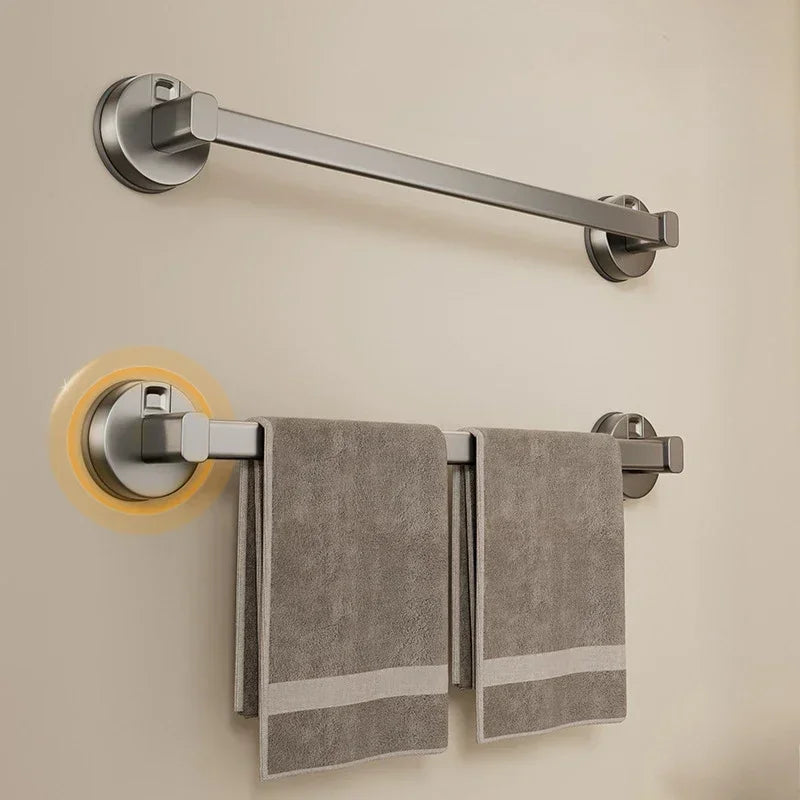porte serviettes mural gris moderne ventouse texture mat longueur 50cm support serviettes fixe