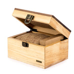 boîte montres bois antique naturel rustique tissu intérieur poignées métalliques