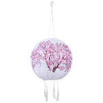 lanterne solaire led florale traditionnelle blanc rouge vert rose crochets tissu nylon opaque festive