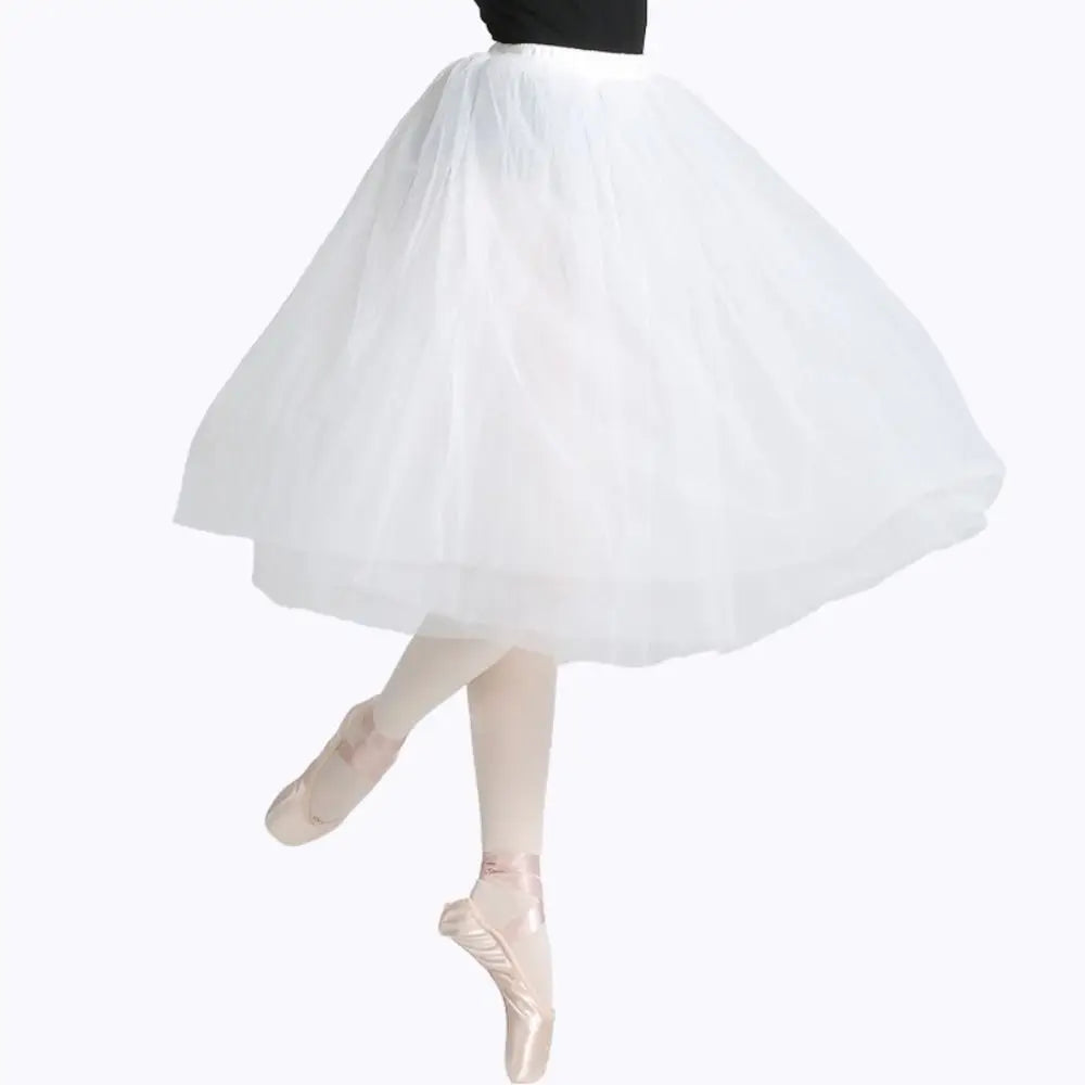 jupe tutu blanc noir classique danse polyester tulle élastique mi mollet juniorSizeMode