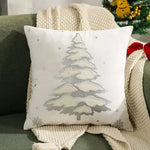 housse coussin velours noël arbre flocons good night rouge vert decoration carré tufted polyester