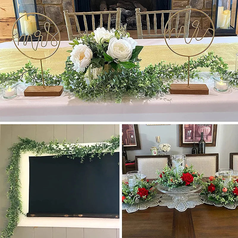 guirlande artificielle verte feuilles fines naturelle extérieure décoration mariage salle maison festive