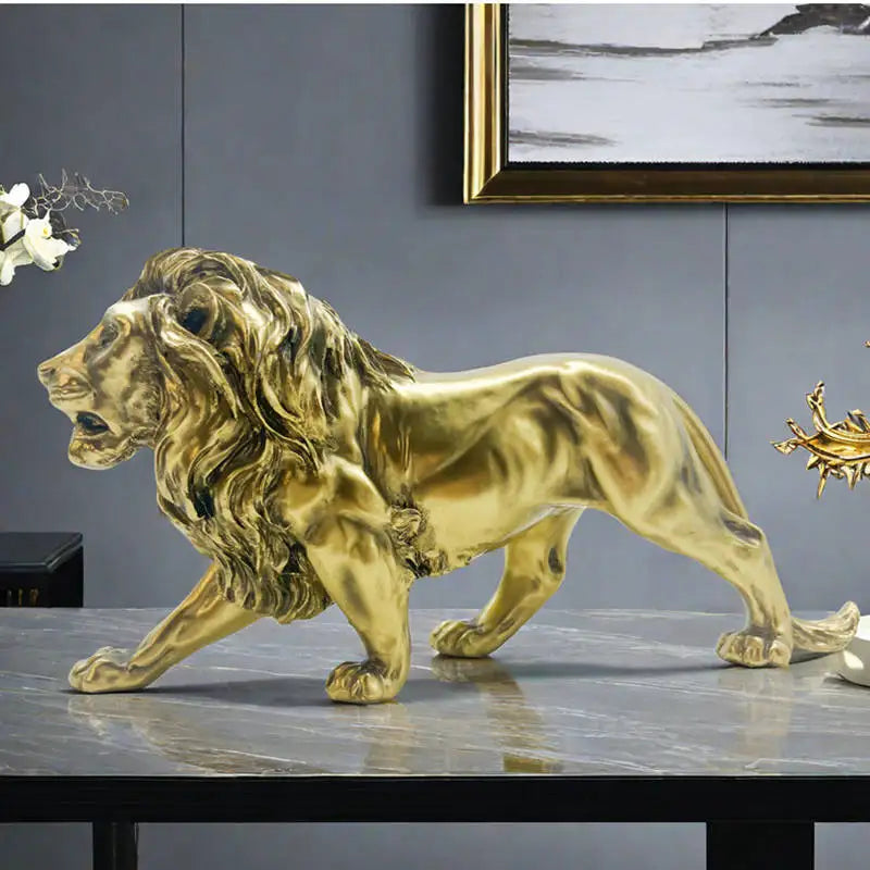 Figurine lion bronze vintage décoration bureau