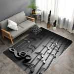 tapis notes musicales moderne noir gris blanc salon chambre décoration extérieur commercialisation