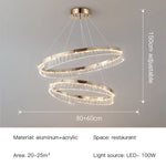 Suspension lumineuse moderne or transparent strass franges câbles suspendus led semi encastrée adjustable
