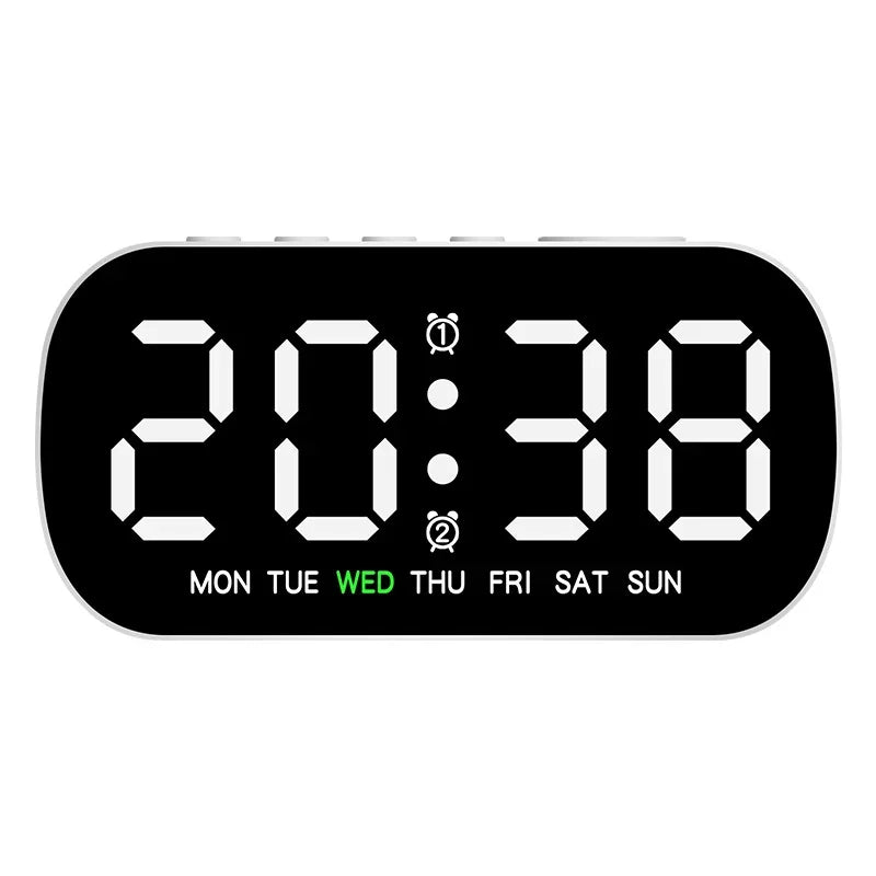 horloge numérique LED multi fonctions alarme date temps blanc vert bleu moderne