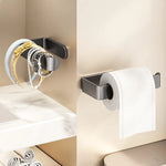 porte rouleau papier toilette adhésif moderne noir mat salle bain