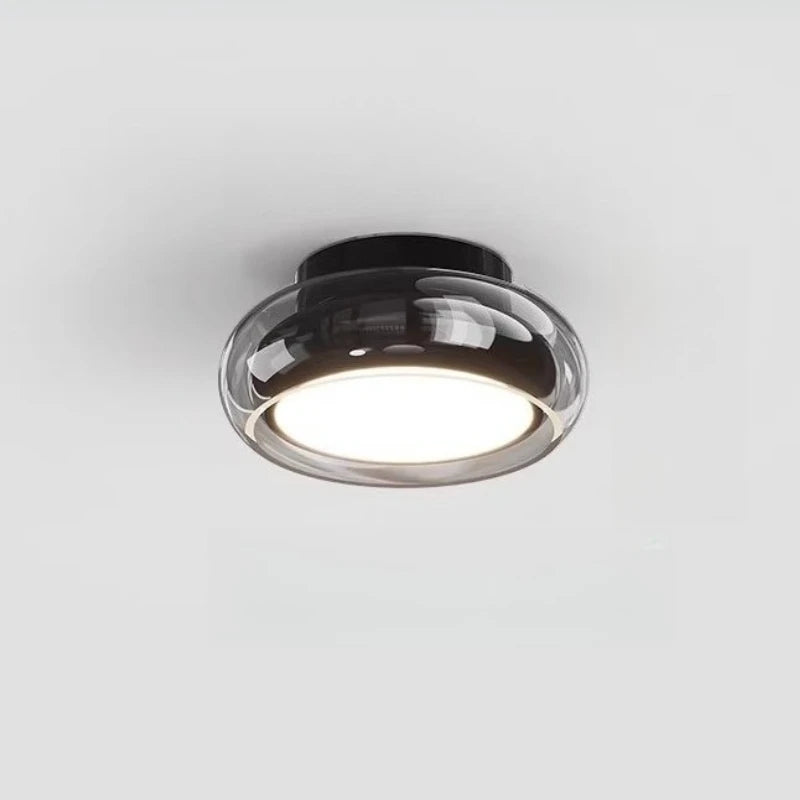 plafonnier moderne verre rouge beige noir transparent led lumineux art décoratif entrée porche