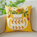 taie d'oreiller carrée moderne motif floral multicolore polyester décoration lit canapé voiture