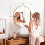 miroir rond or cadre doré moderne support mural chambre salon durable élégant autonomepage num