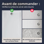 tapis douche antidérapant moderne gris perfo alvéoles adhésifs drainage salle bain