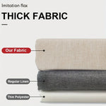 rideau douche moderne faux lin texturé beige clair gris foncé ajustable anneaux métalliques machine