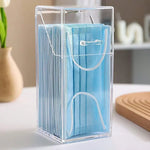 boîte rangement masques jetables transparente bleu clair moderne pratique poignées blanches 50pcs 40pcs