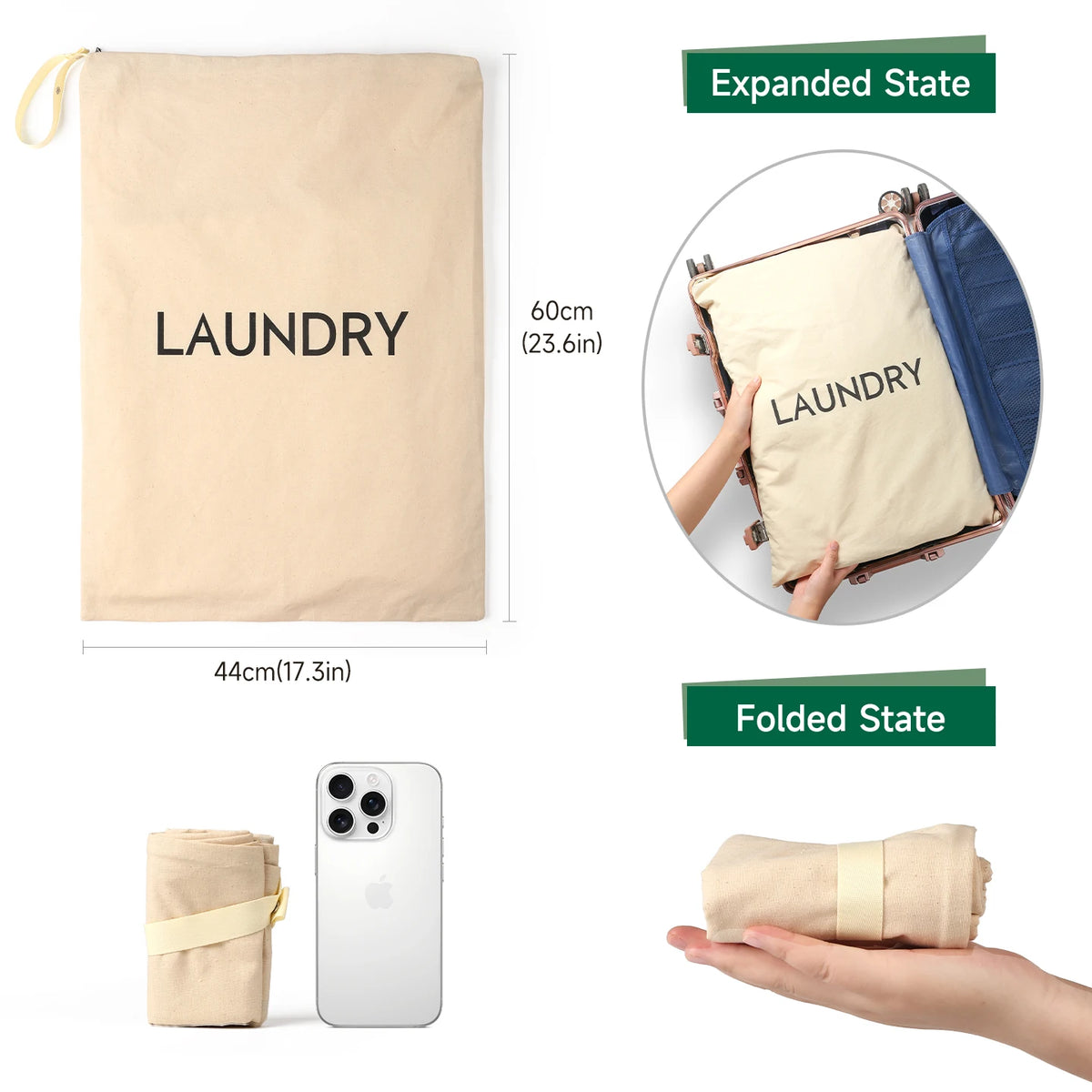 sacs linge réutilisables coton beige anti mites voyage université rangement linge simple utilitaire